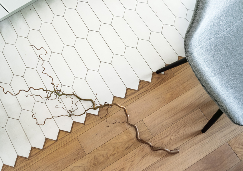 differently shaped tiles-from
                  stone or wood floor to tiles